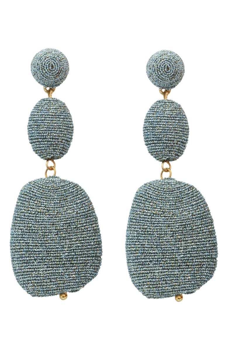 Panacea Metallic Thread Drop Earrings, Main, color, Blue