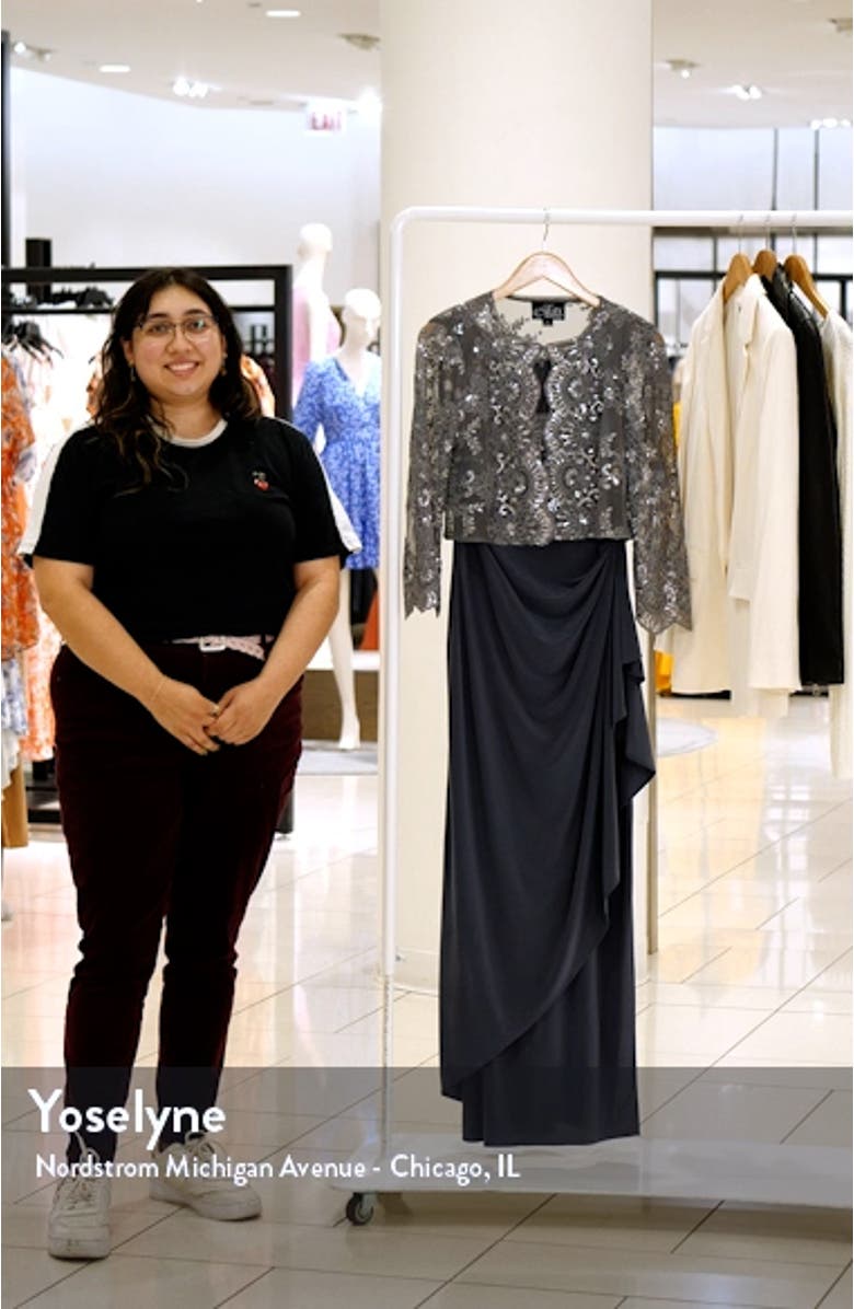 Embroidered Empire Gown with Jacket, sales video thumbnail