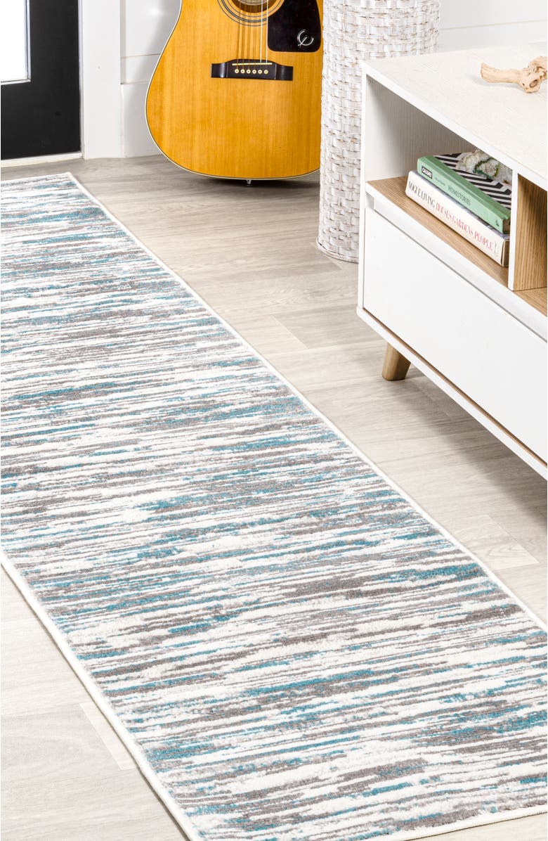 JONATHAN Y Speer Abstract Linear Stripe Area Rug, Alternate, color, Gray/Blue