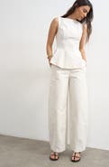 Topshop Striped Barrel Leg Pants