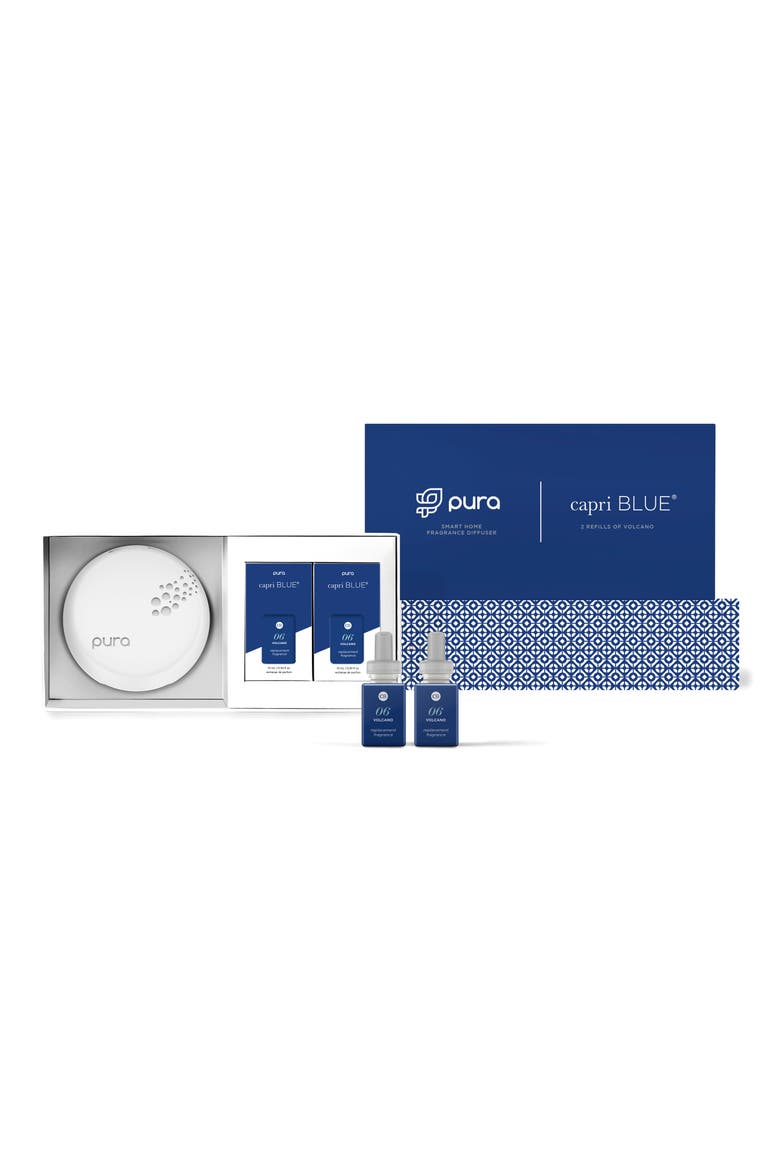 x Capri Blue Smart Home Diffuser & 4 Fragrance Refills Set, Main, color, BLUE