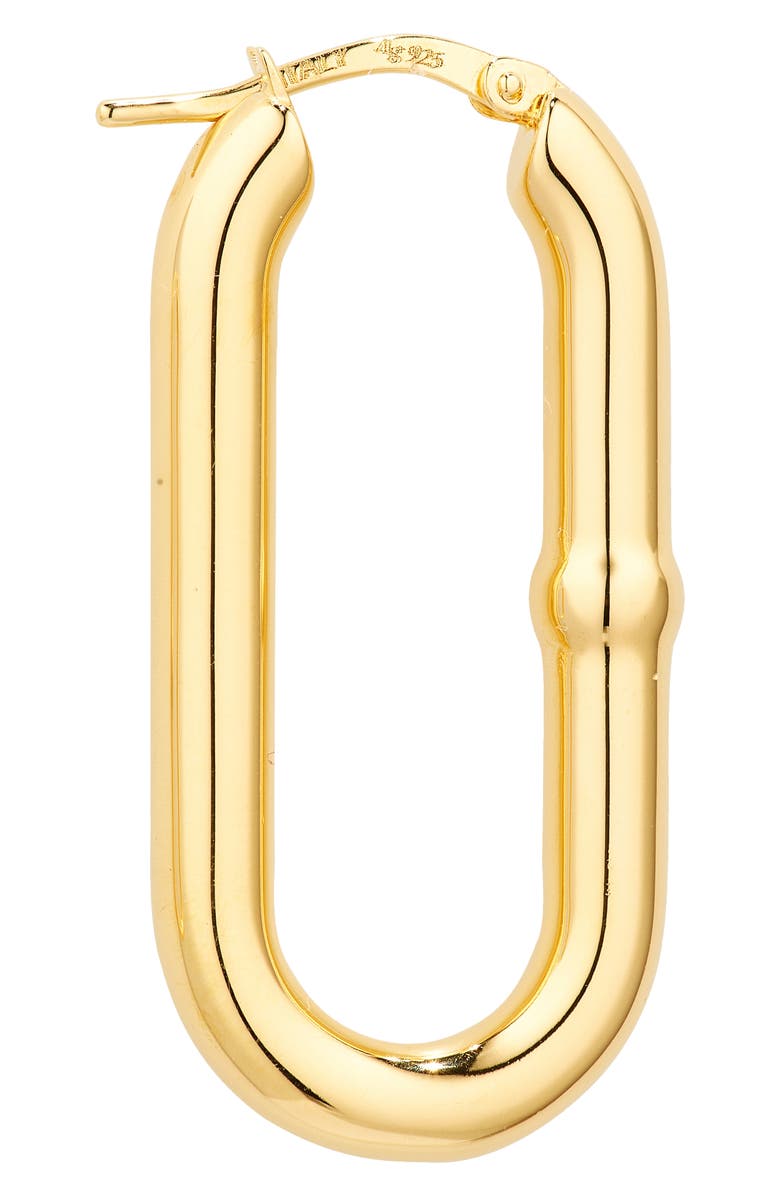 Bottega Veneta Chains Sterling Silver Long Hoop Earrings, Alternate, color,