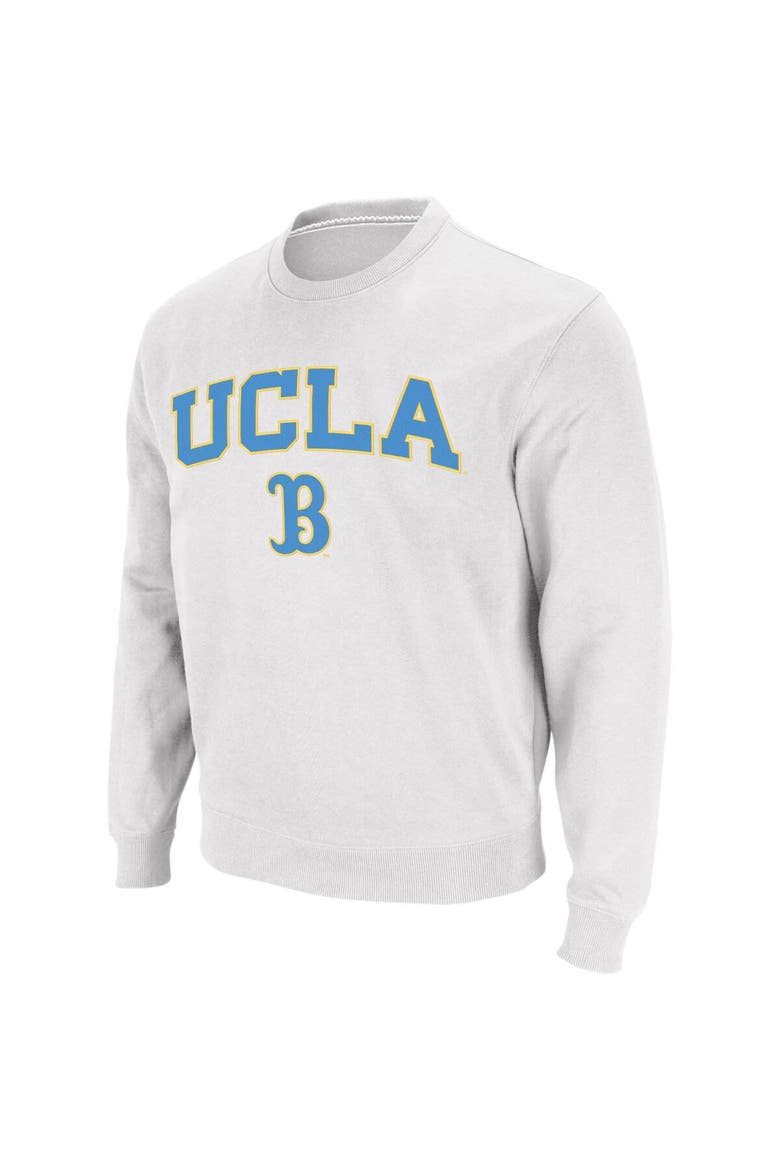 Men's Colosseum White UCLA Bruins Arch & Logo Crew Neck Sweatshirt, Alternate, color, White