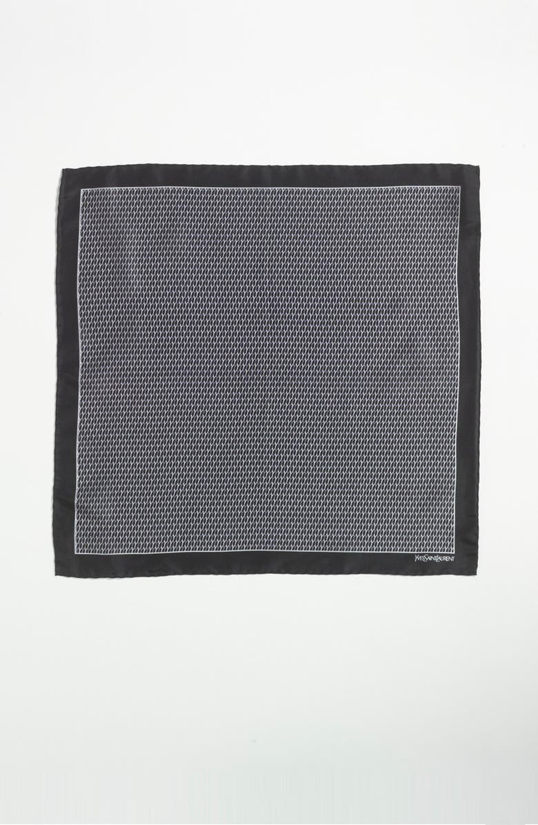 Yves Saint Laurent Silk Pocket Square, Alternate, color, 