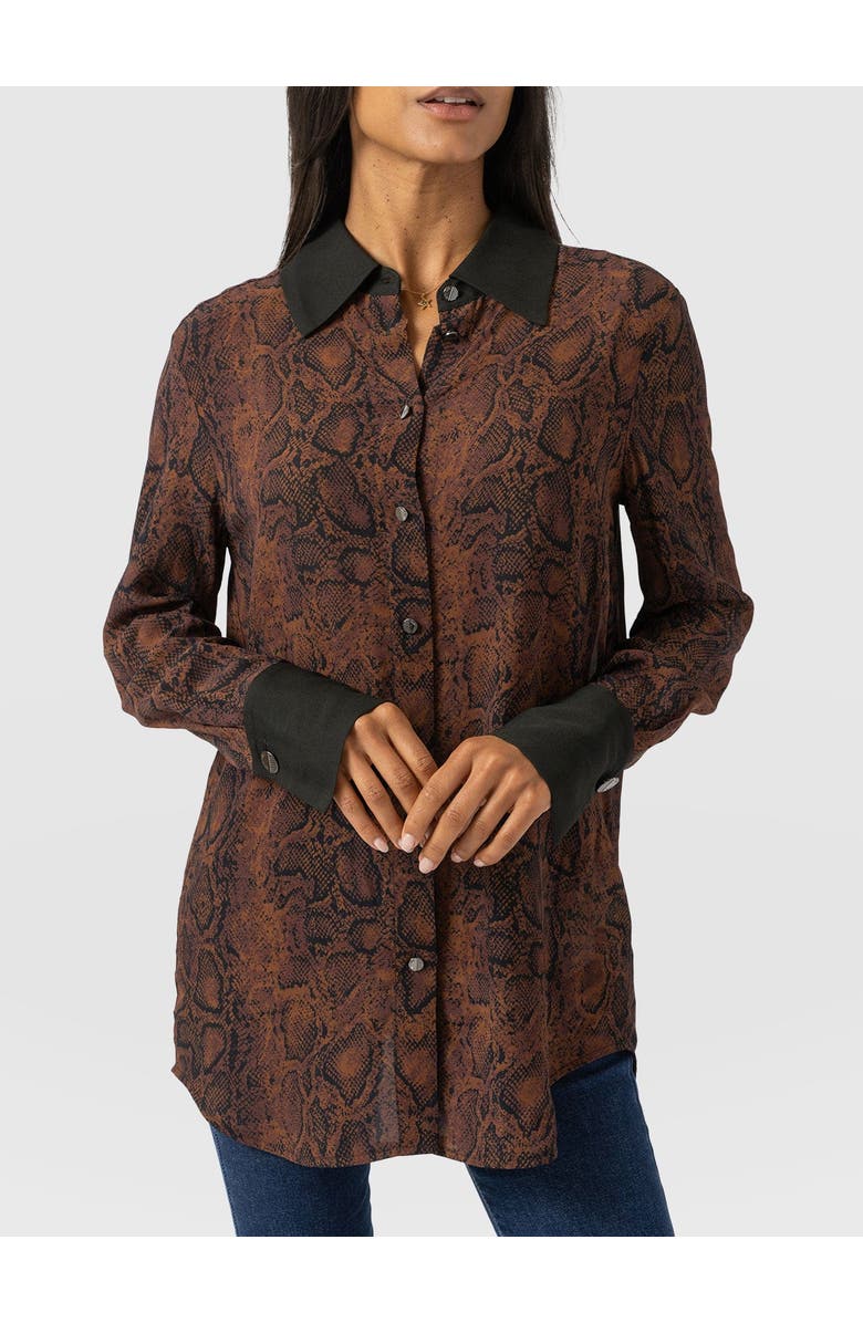 Saint + Sofia Madison Shirt, Alternate, color, Brown