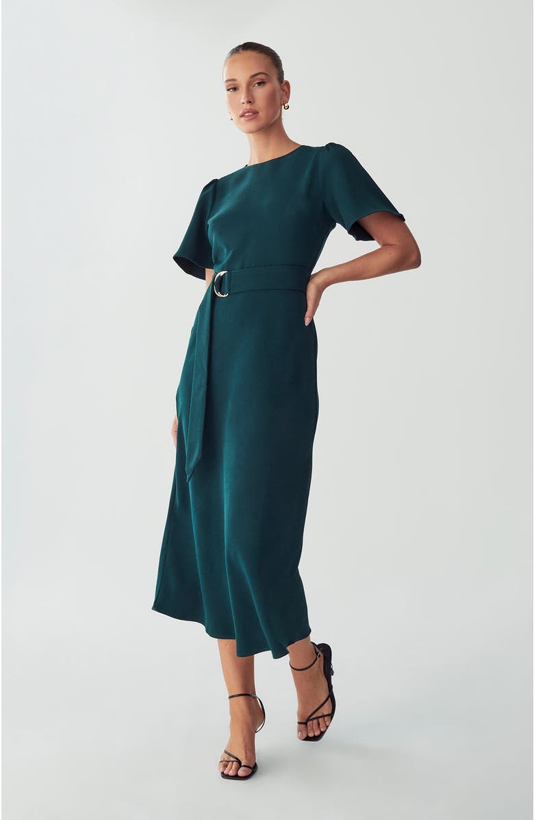 WILLA Bessi Midi Dress, Alternate, color, Emerald