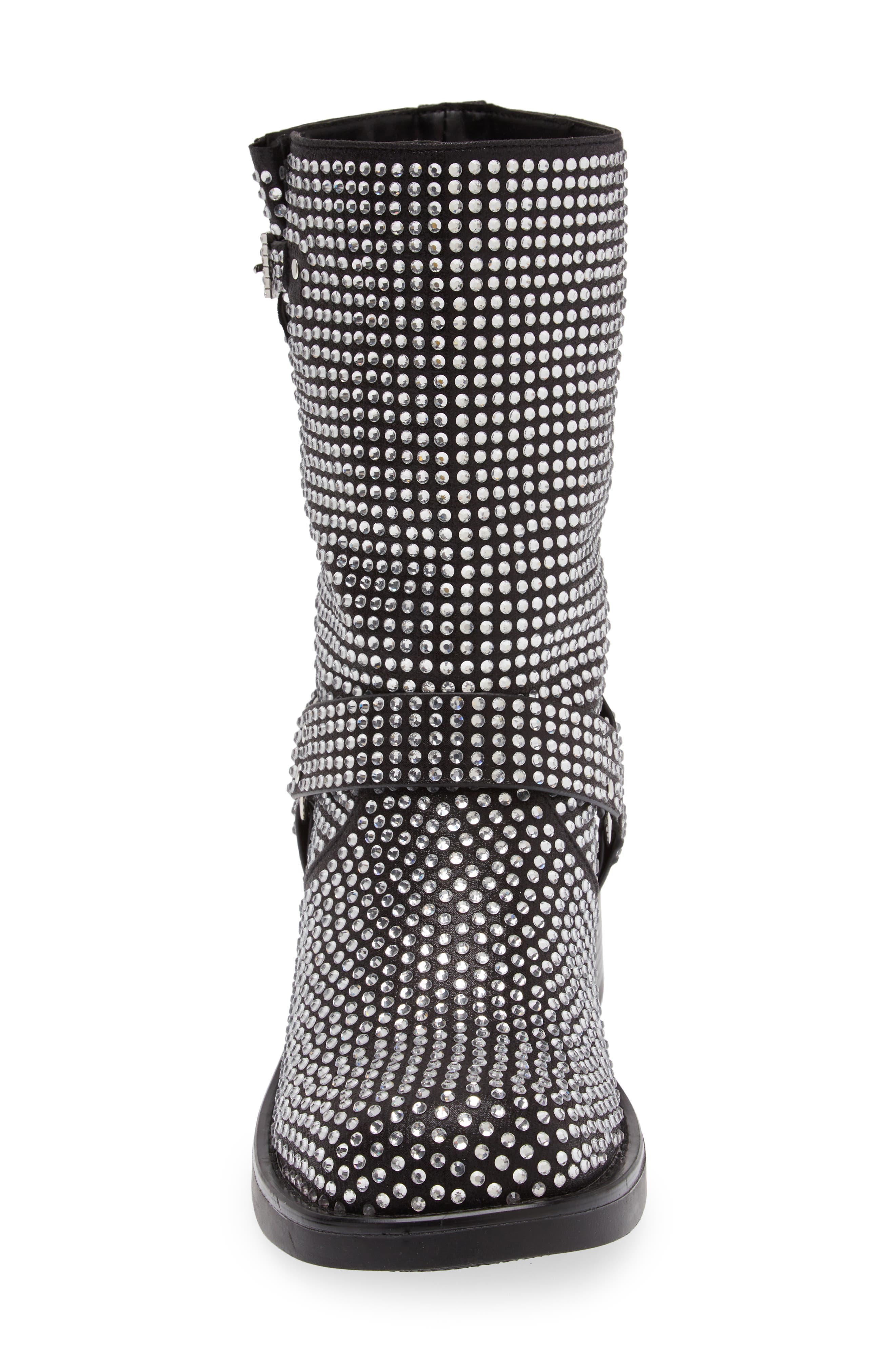 AZALEA WANG Charity Water Resistant Moto Boot, Alternate, color, Silver