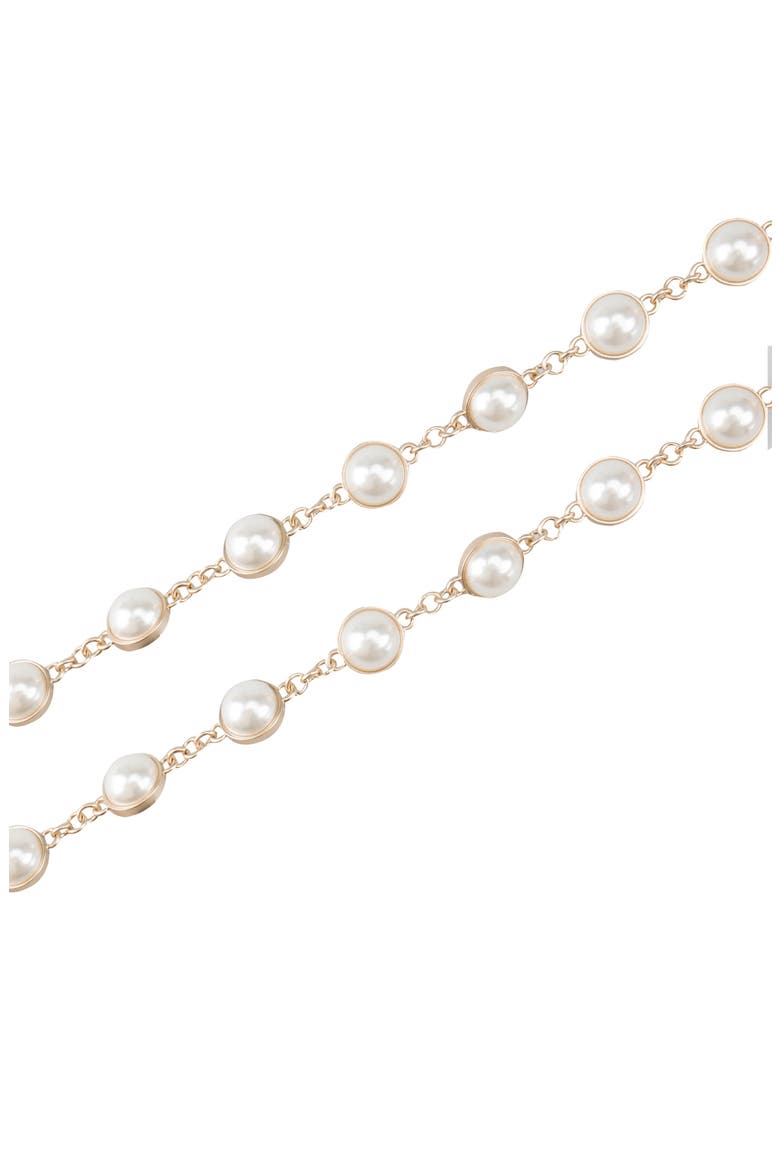Imitation Pearl Chain Belt, Alternate, color, PEARL