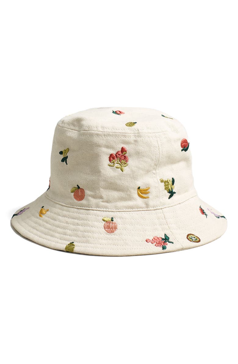 Madewell Embroidered Bucket Hat, Main, color, 
