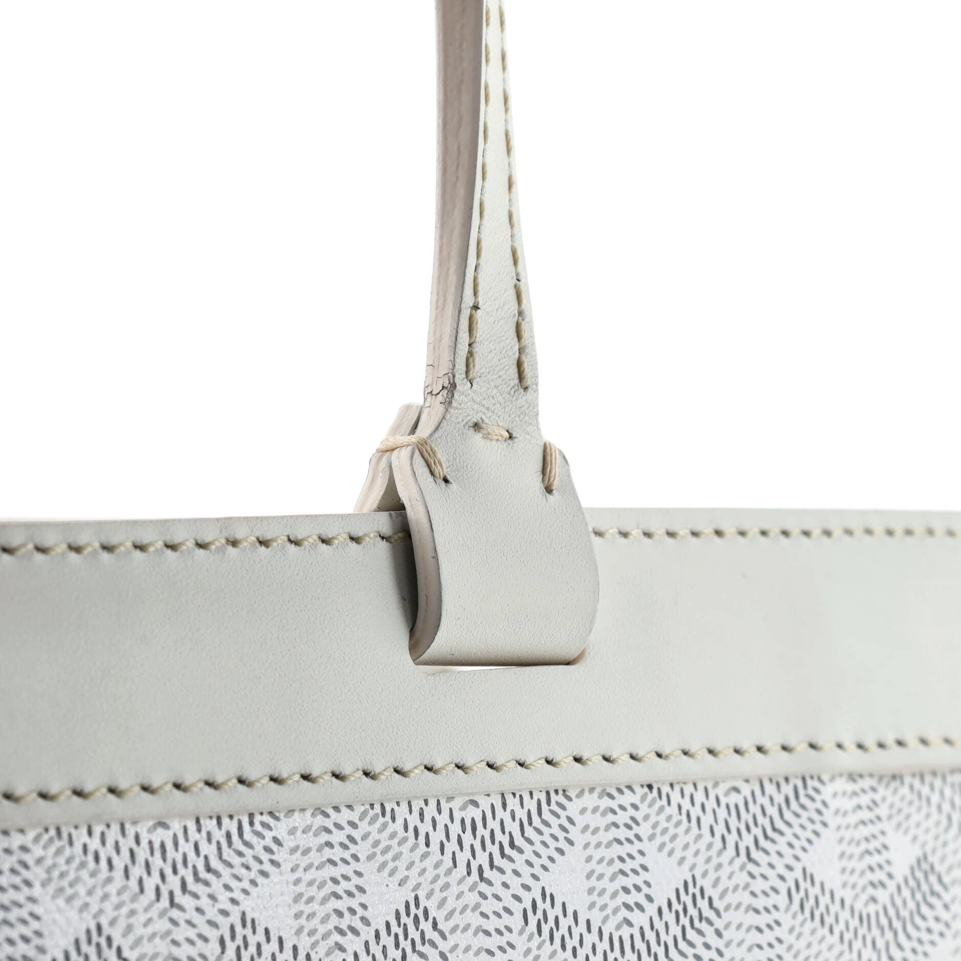 Pre-Owned Goyard Bellechasse Bag Coated Canvas PM, Alternate, color, White