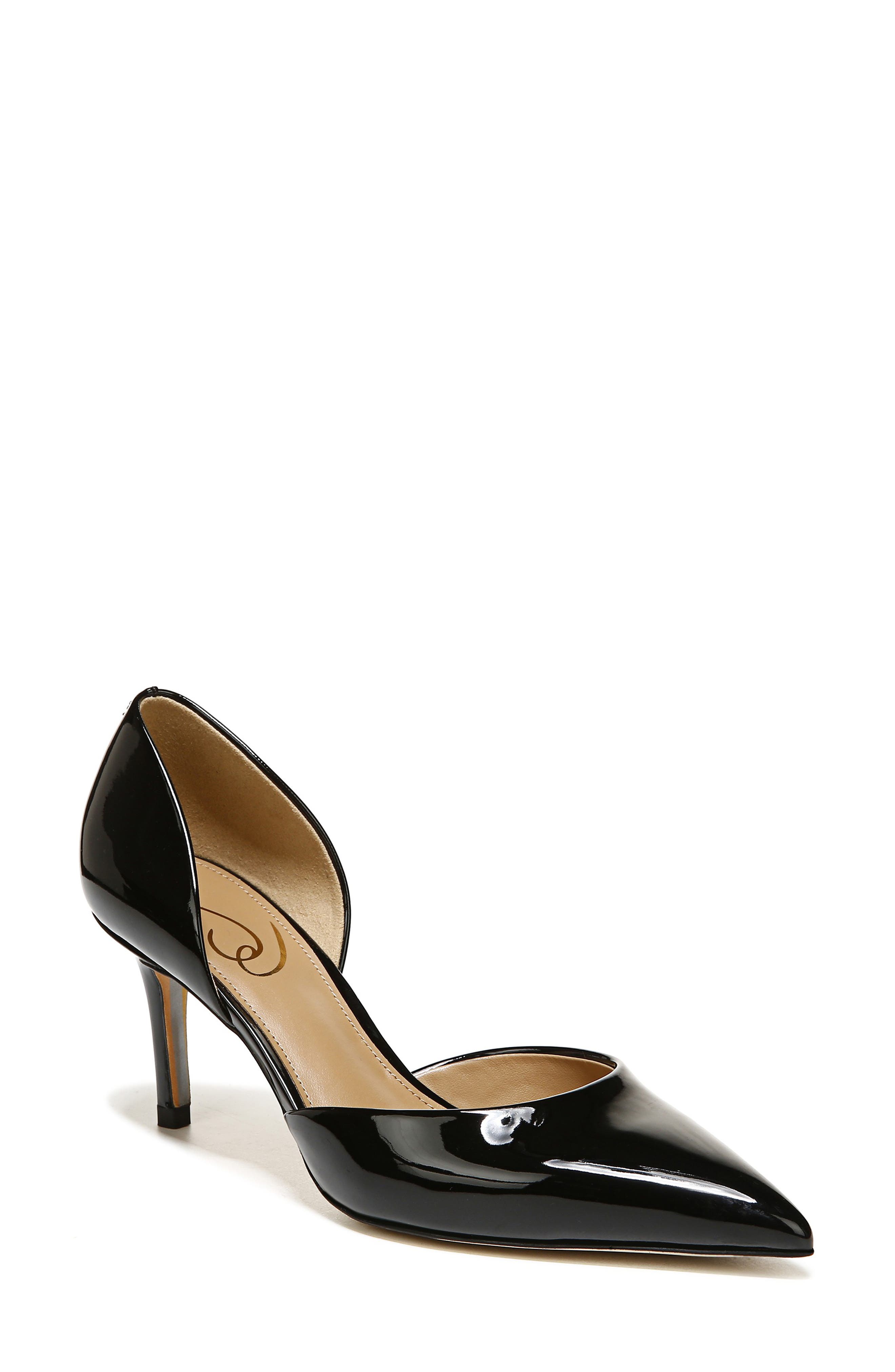 Viv Pointed Toe d'Orsay Pump, Main, color, BLACK