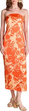 Endless Rose Print Strapless Maxi Dress