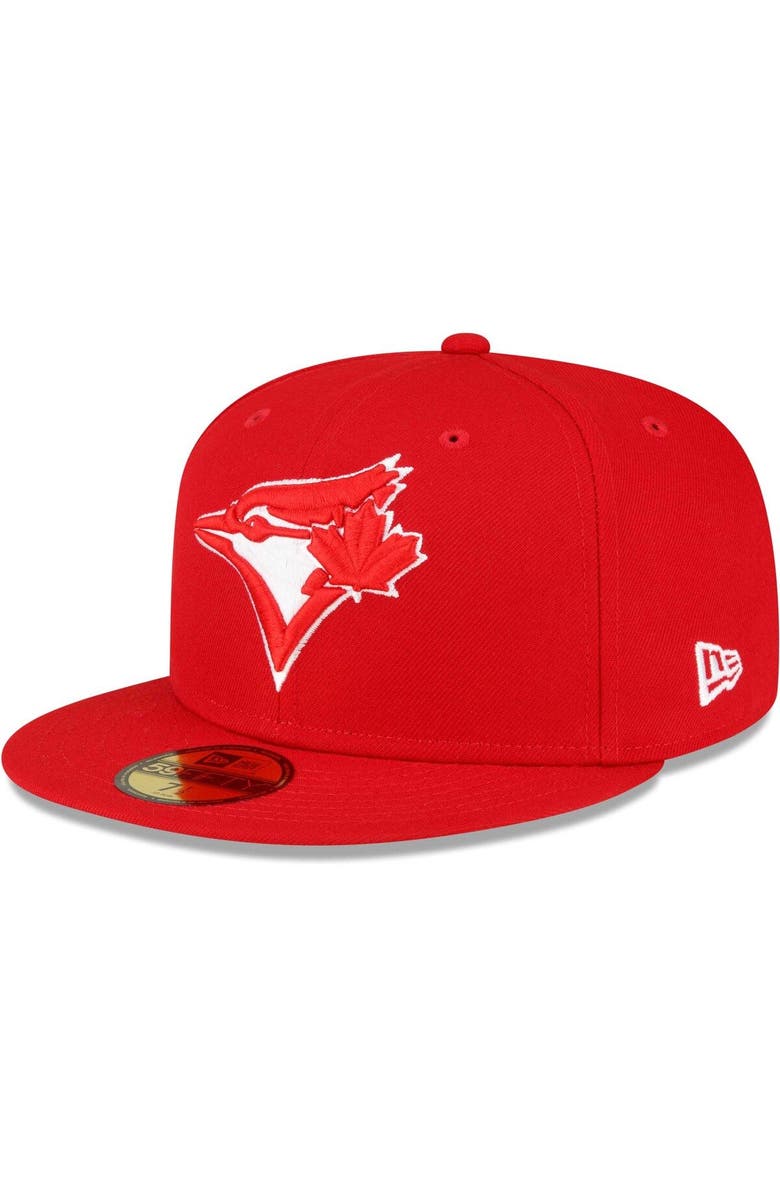 New Era Men's New Era Red Toronto Blue Jays Sidepatch 59FIFTY Fitted Hat, Alternate, color,