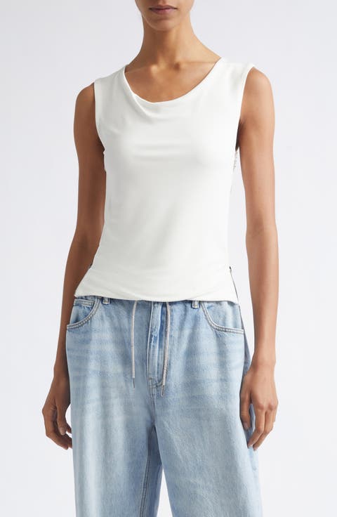 Cowl Neck Tank with Side Zips