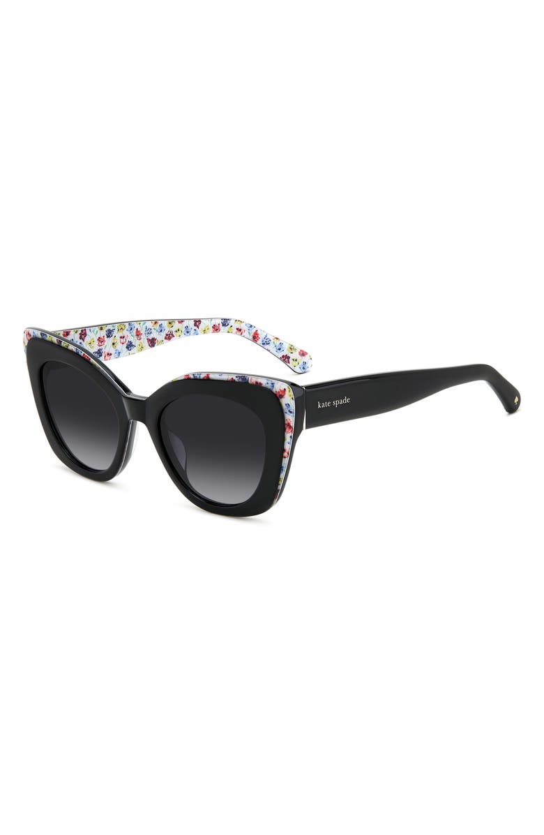 Kate Spade New York marigolds 51mm gradient cat eye sunglasses, Alternate, color, Black/ Grey Shaded