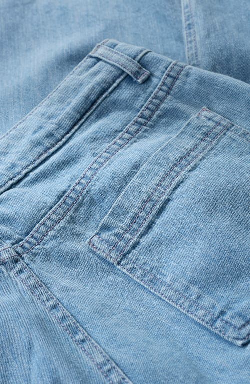 Seasalt Cornwall Barnes High Waist Wide Leg Crop Jeans In Light Wash Rain Slub