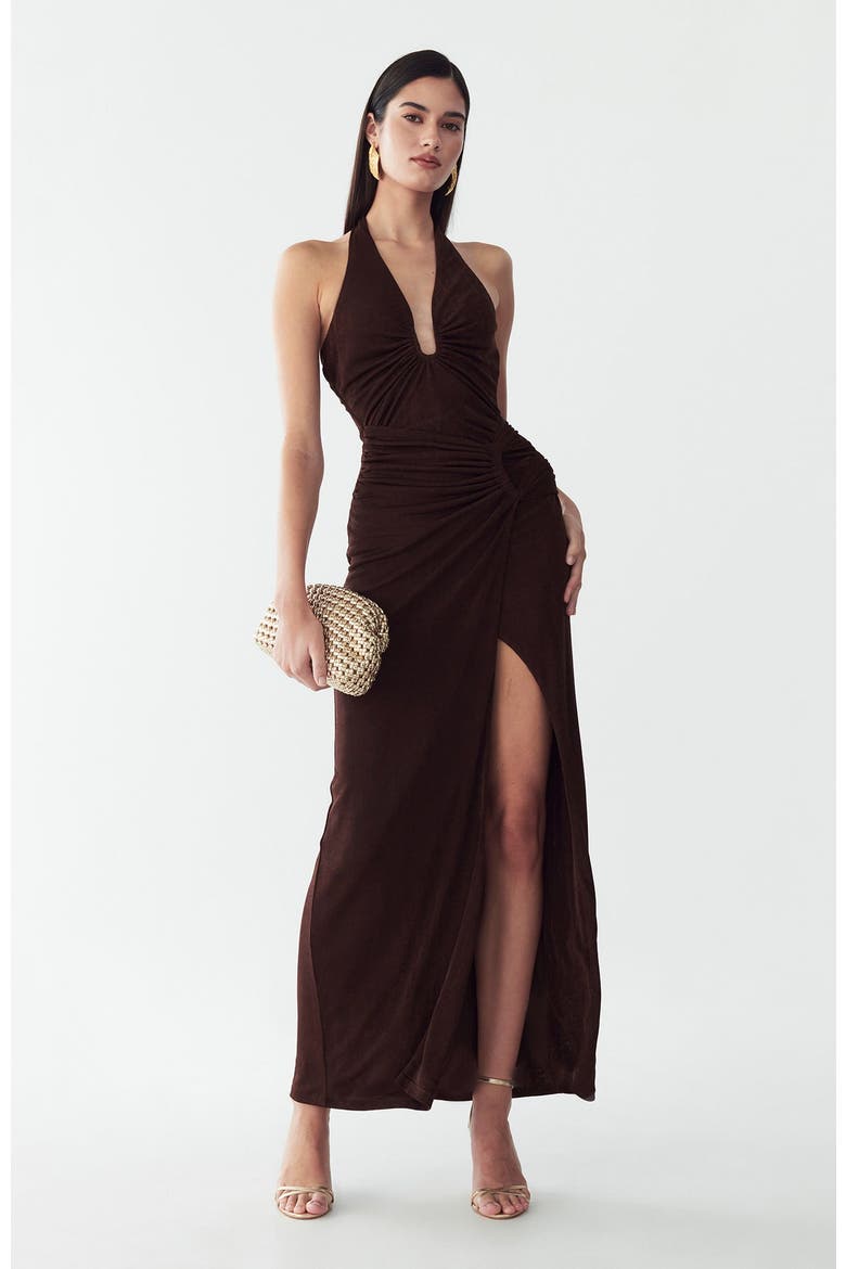Dakota Maxi Dress, Alternate, color, Chocolate