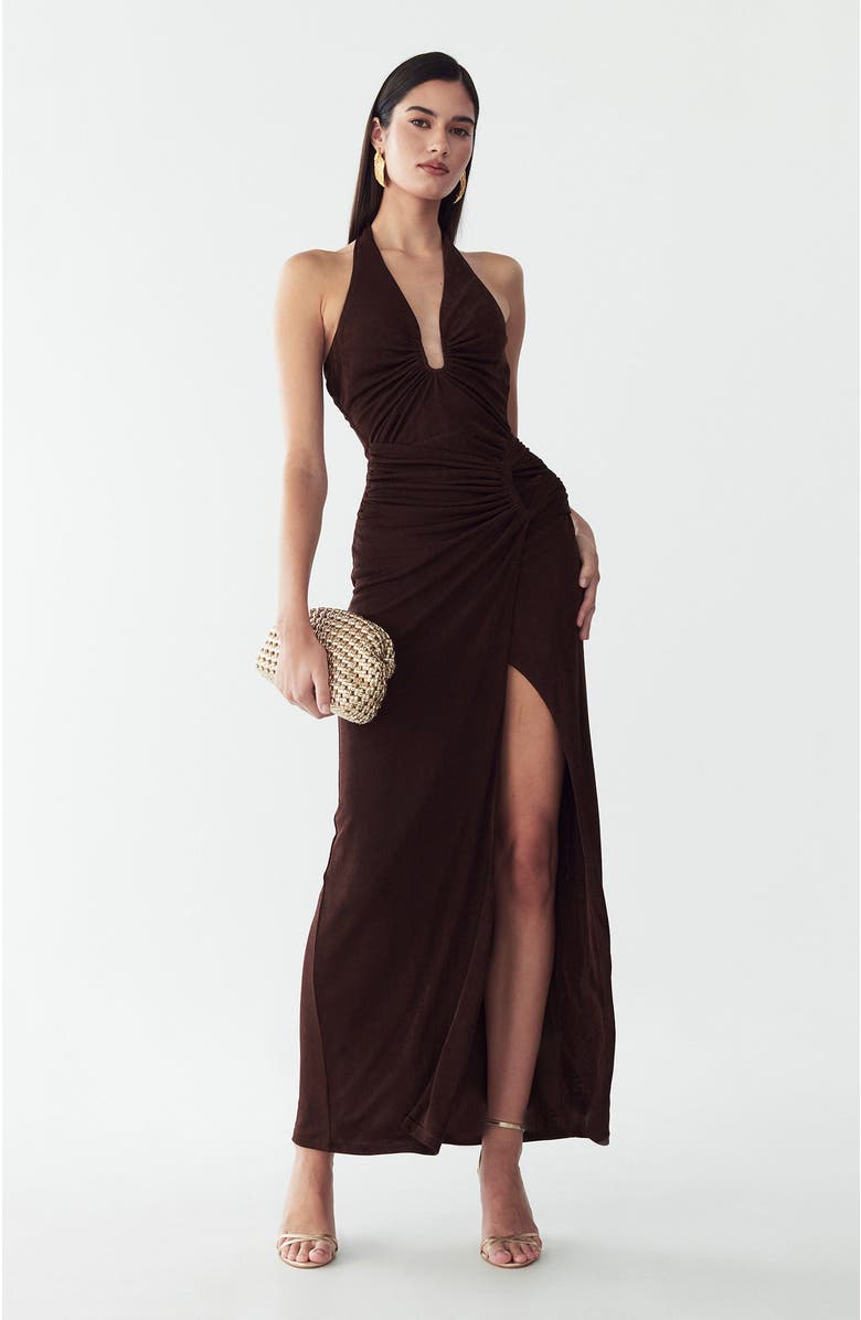 BWLDR Dakota Maxi Dress, Alternate, color, Chocolate