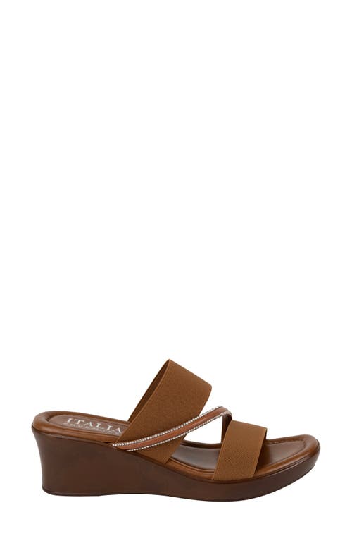 Italian Shoemakers Xanthe Wedge Sandal In Tan