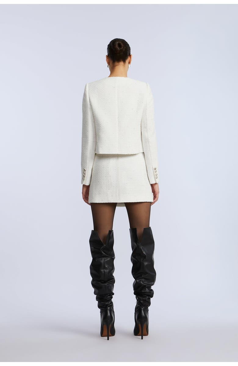 BCBGMAXAZRIA Tweed Wrap Short Skirt, Alternate, color, White