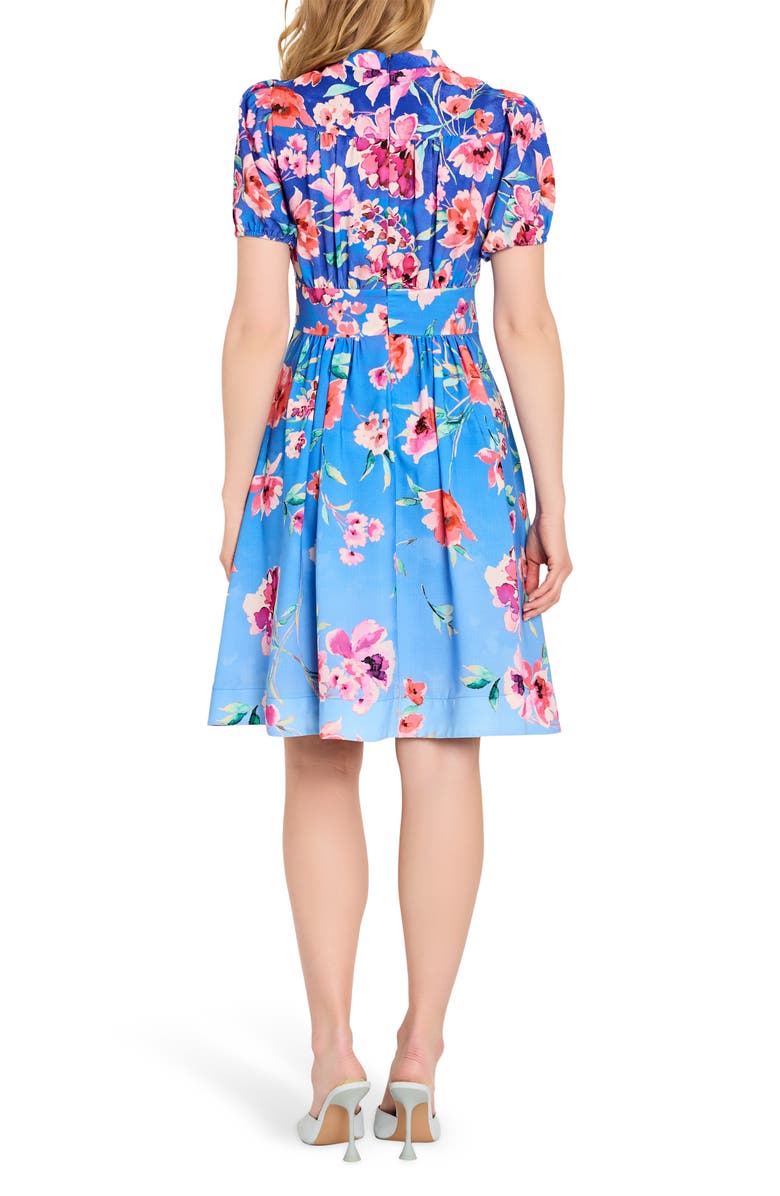 Tahari ASL Floral Fit & Flare Dress, Alternate, color, Peri Floral