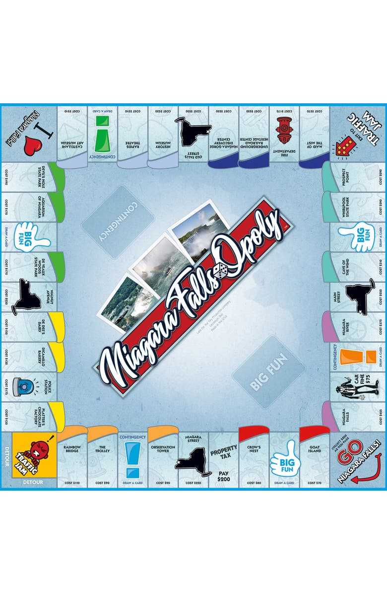 Late for the Sky Niagara Fallsopoly Monopoly Board Game, Alternate, color, Multicolored