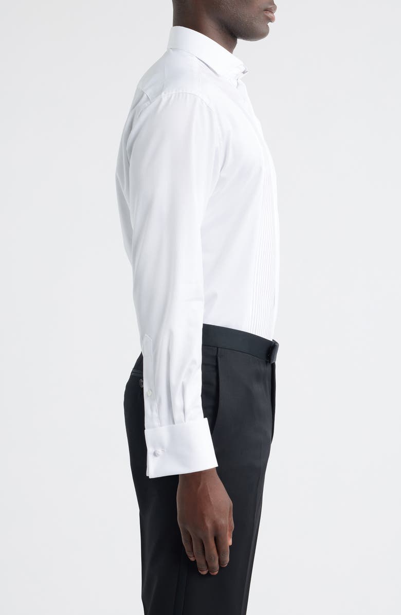 1863 by Eterna Luxury Pleat Front Non-Iron Dress Shirt, Alternate, color, White