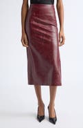 ALICE + OLIVIA Maeve Faux Leather Midi Skirt