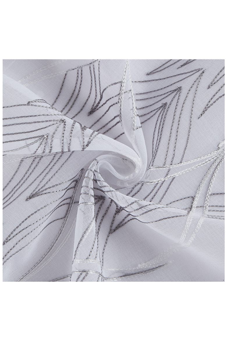 Set of 2 Print Sheer Curtain Panels, Alternate, color, SILVER WHITE