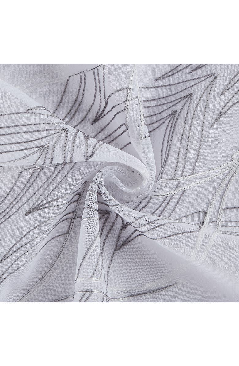 DAINTY HOME Set of 2 Print Sheer Curtain Panels, Alternate, color, Silver White