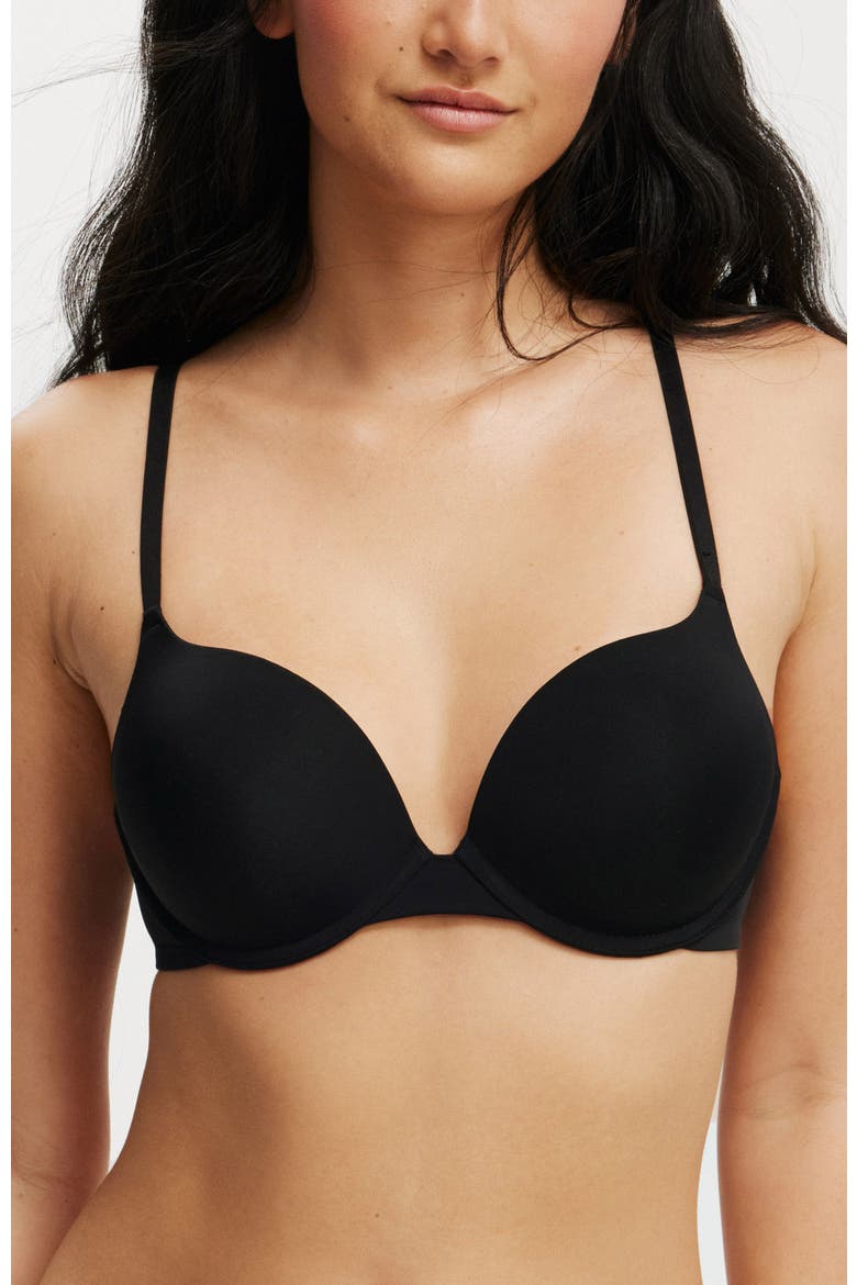 Women's Ultimate Comfort Push Up2 T-Shirt Bra, Main, color, Black