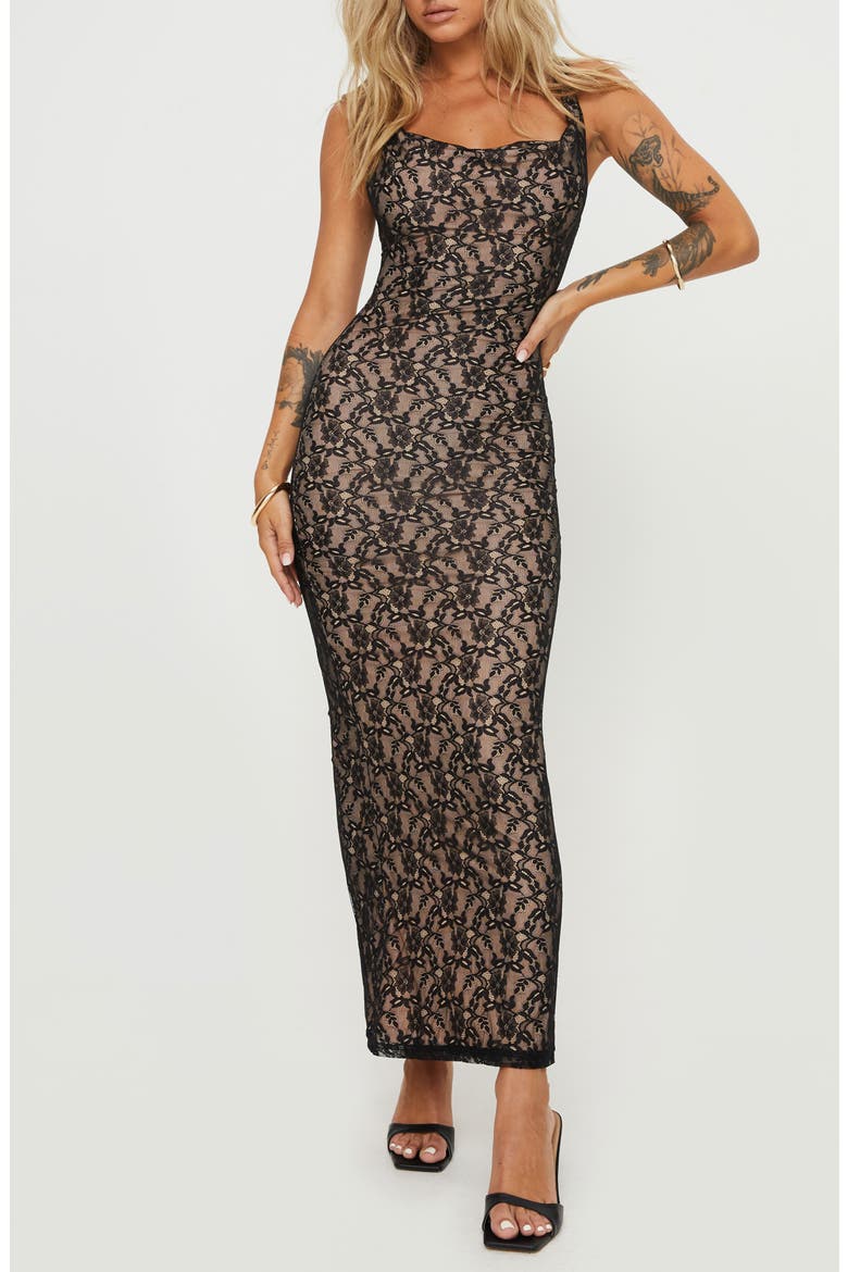 Lace Sheath Dress, Main, color, BLACK