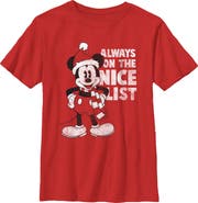 Mickey & Friends Boys' Christmas Always on the Nice List Mickey Short Sleeve Graphic T-Shirt