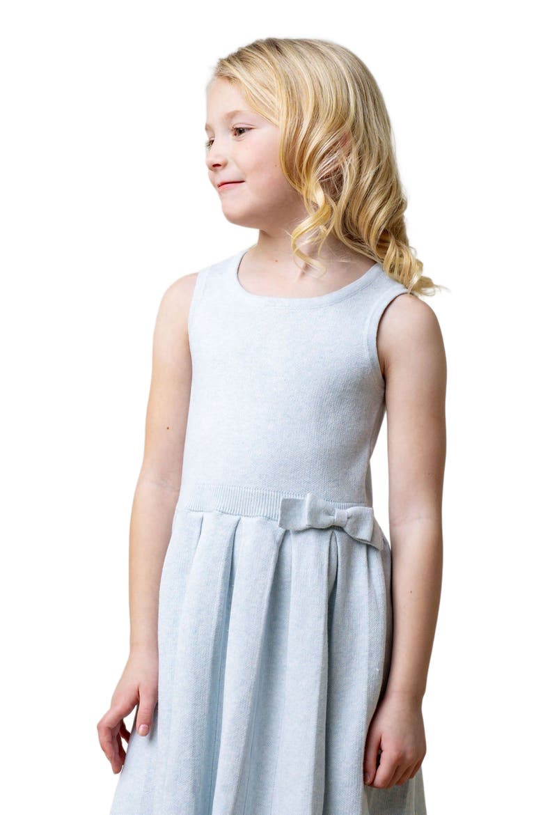 Girls' Organic Pleated Sweater Dress, Kids, Alternate, color, Light Blue Heather