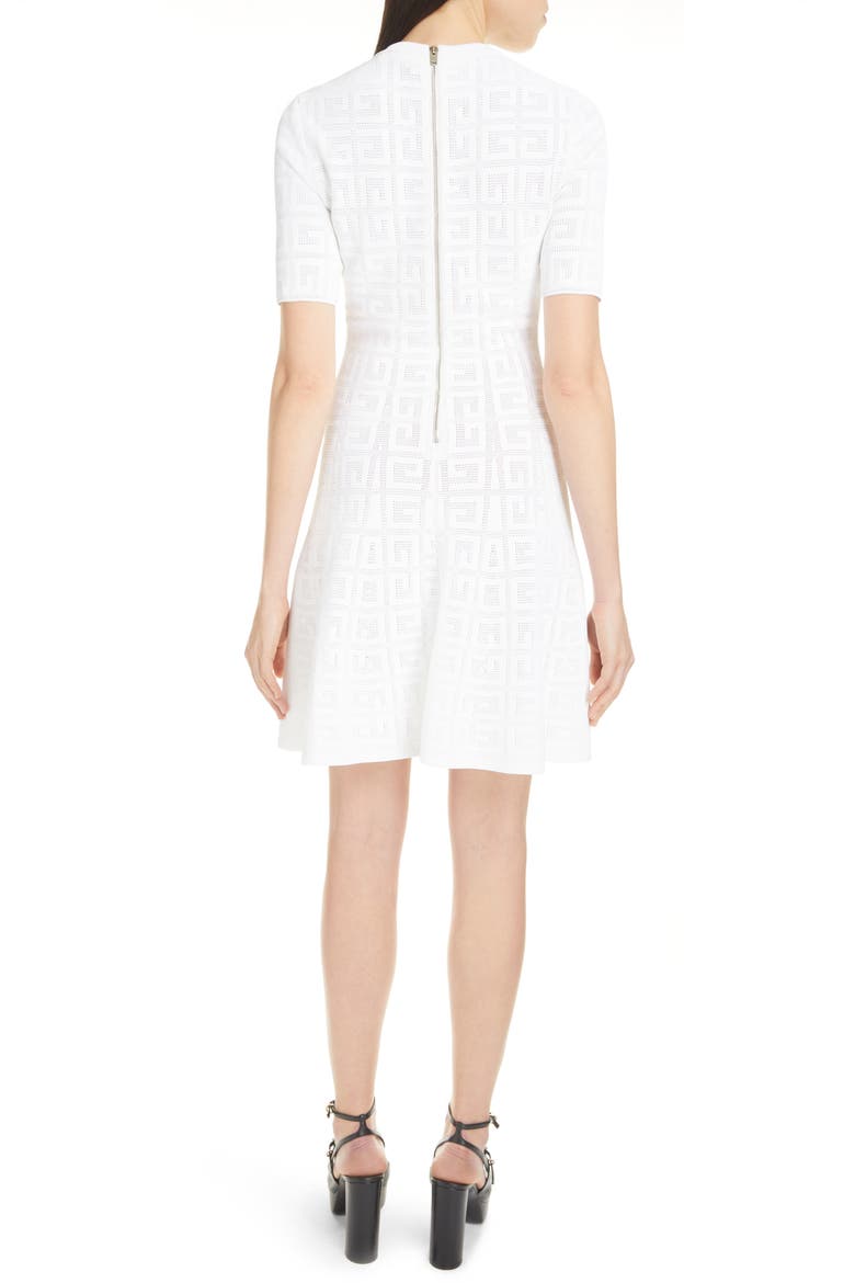4G Logo Knit Minidress, Alternate, color, WHITE