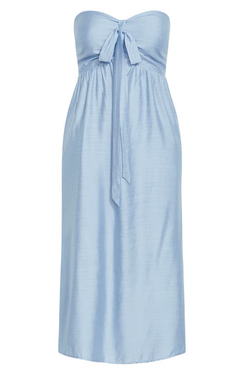 City Chic Peta Serene Convertible Strapless Maxi Dress In Blue