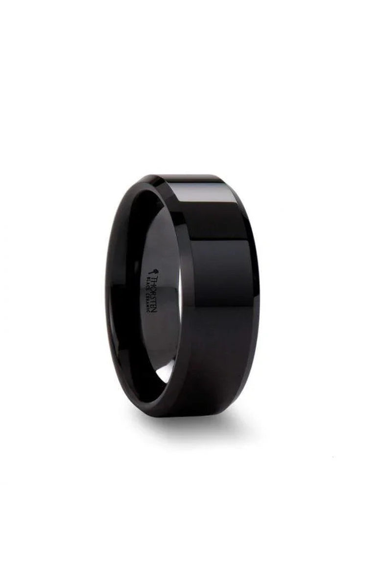 Larson Jewelers Citar Polished Finish Ceramic Ring, Main, color, 