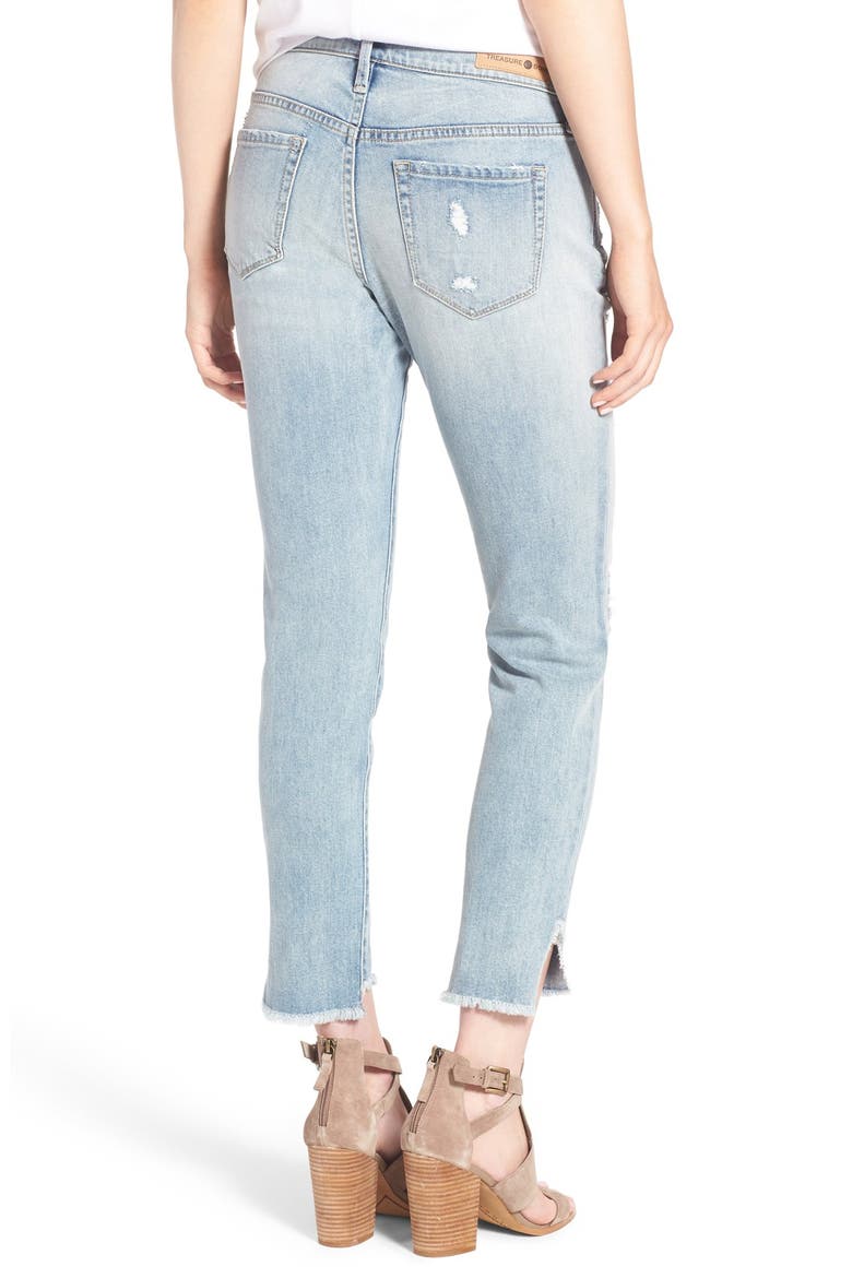Treasure&Bond Ankle Boyfriend Skinny Jeans, Alternate, color, GRAVEL LIGHT DESTROY