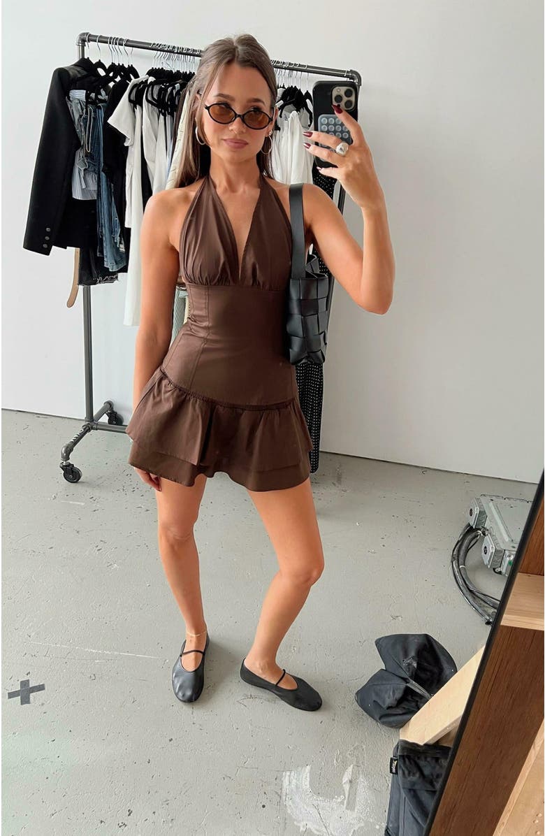 WeWoreWhat Smocked Ruffle Mini Skirt, Alternate, color, 