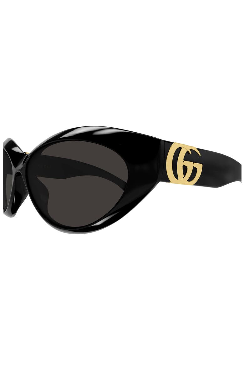 GG2269S 64mm Oversize Gradient Polarized Cat Eye Sunglasses, Alternate, color, BLACK