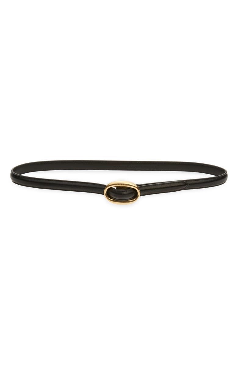 Saint Laurent Logo Buckle Leather Belt, Main, color,
