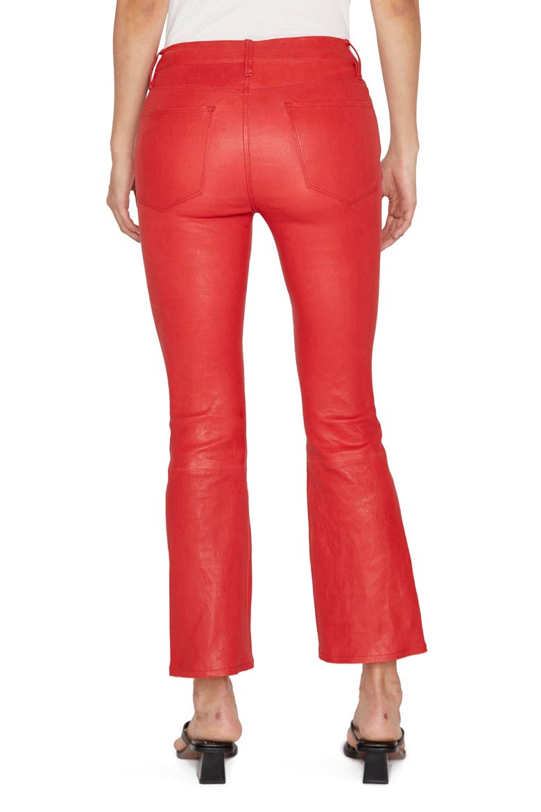 Le Crop Mini Leather Cropped Pants, Alternate, color, GARNET