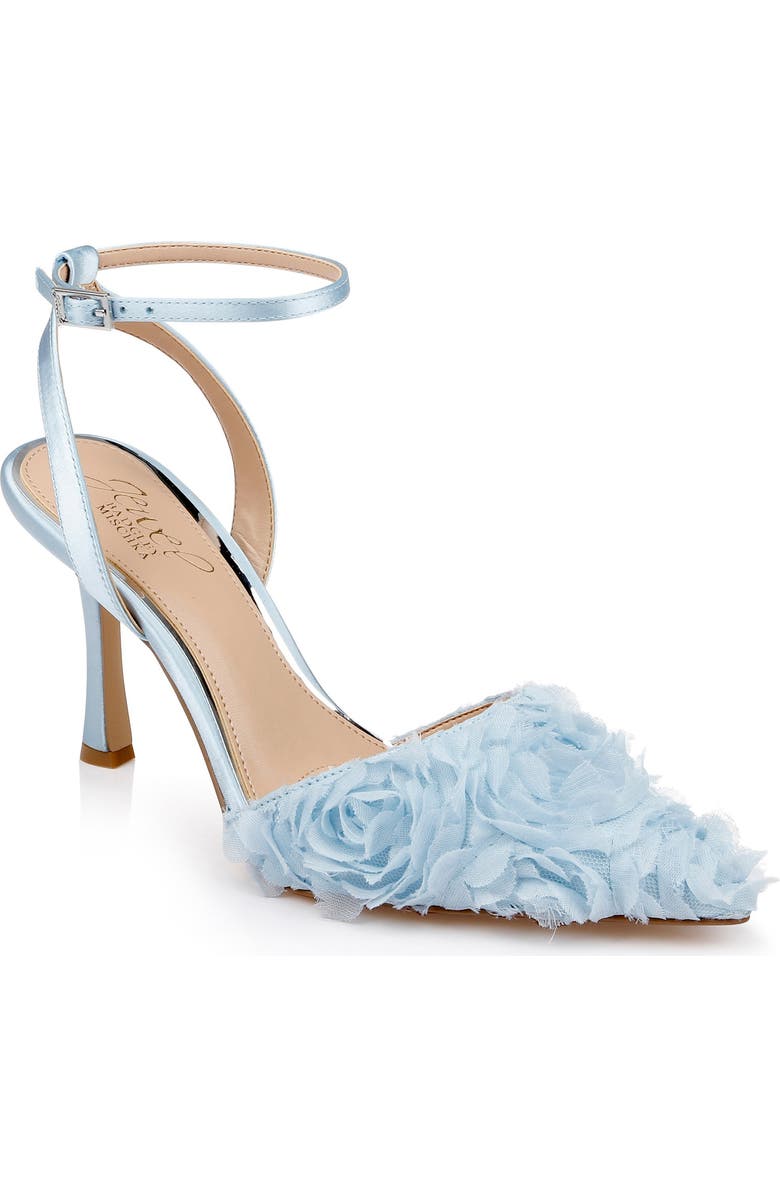 Jewel Badgley Mischka Shannon Pointed Toe Ankle Strap Pump, Main, color, Sky Blue