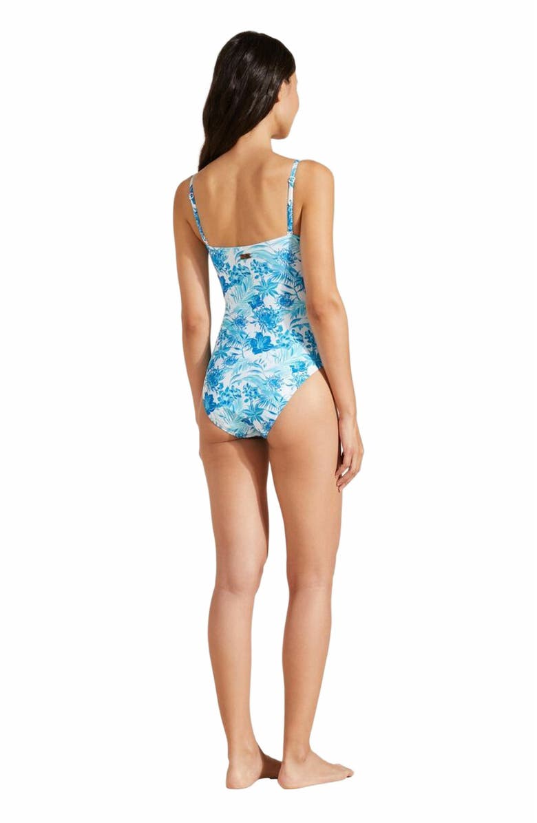 Vilebrequin Women's Tahiti Flowers Bustier One-Piece Swimsuit, Alternate, color,