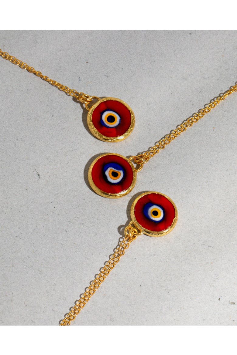 Azra Evil Eye Pendant Necklace, Alternate, color, Gold