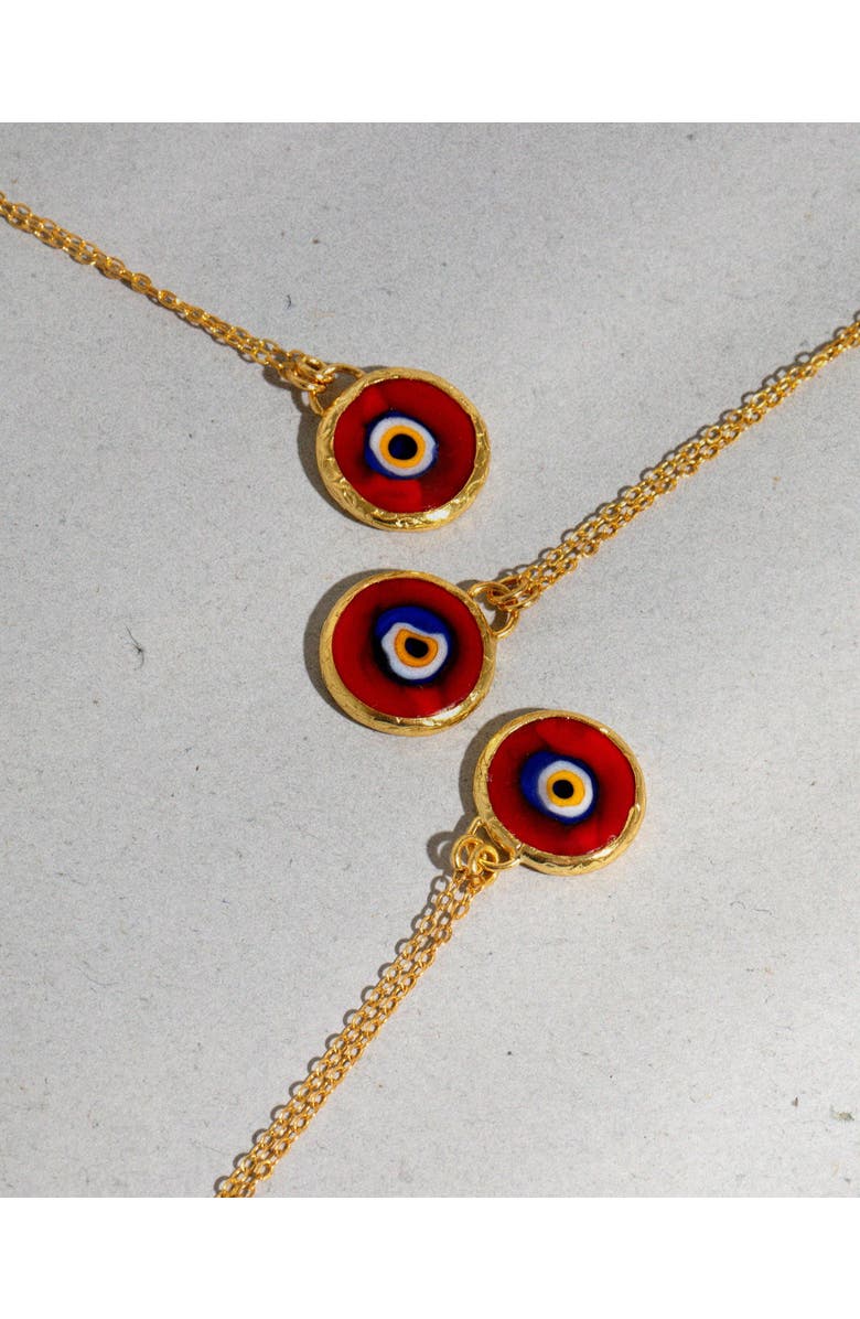Ottoman Hands Azra Evil Eye Pendant Necklace, Alternate, color, Gold