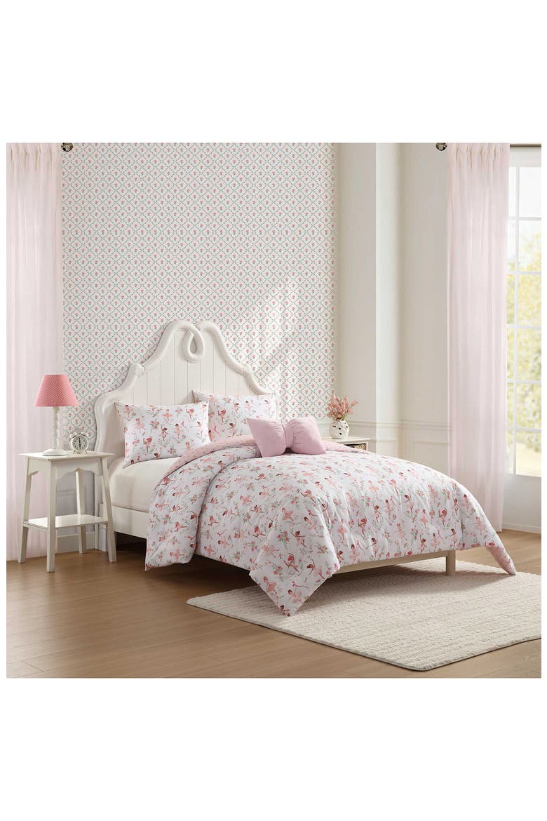 Ballerina Divas 3-Piece Twin Microfiber Comforter & Sham Set, Alternate, color, PINK