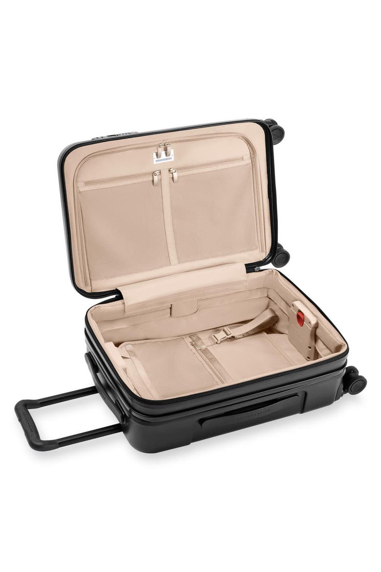Sympatico Essential 22-Inch Front Pocket Expandable Spinner Carry-On, Alternate, color, BLACK