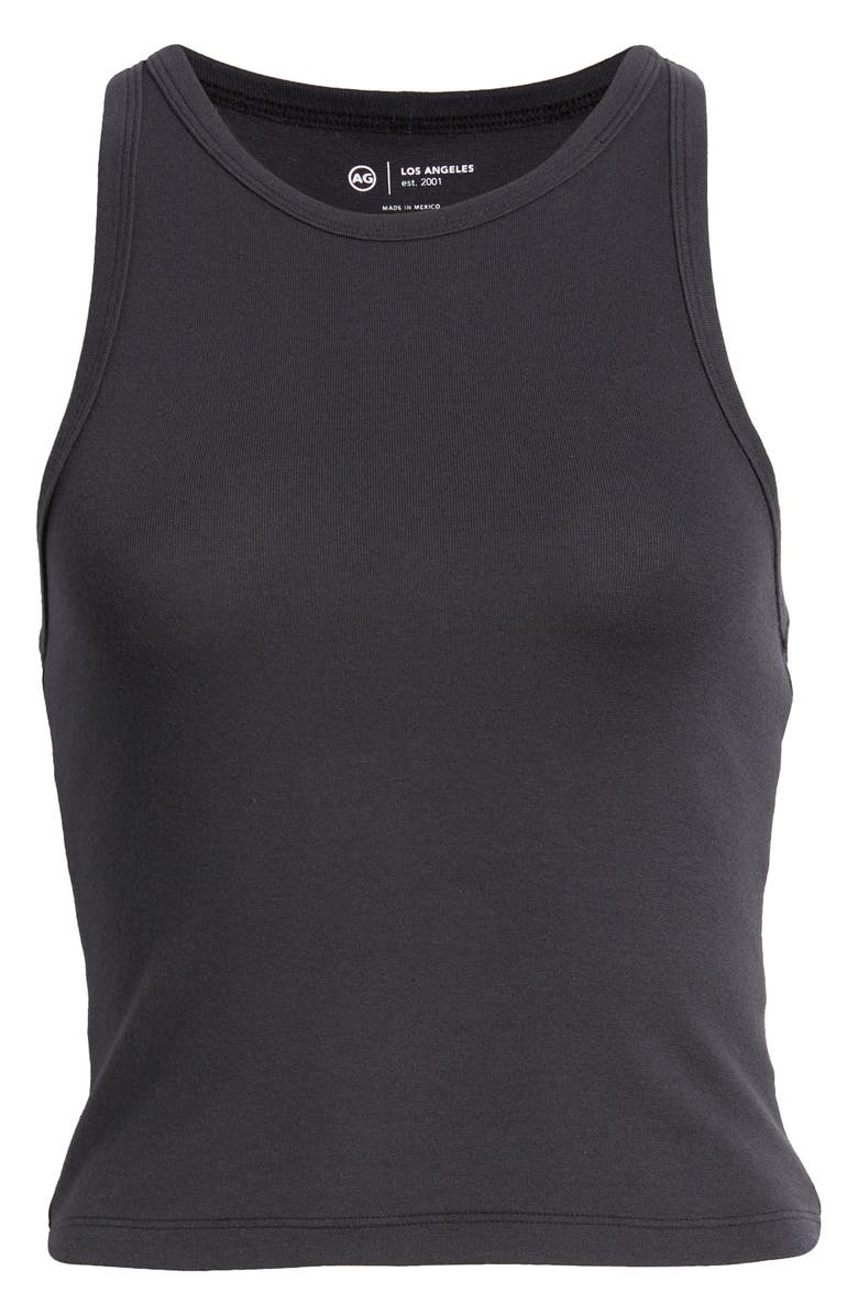 AG Olive Racerback Crop Rib Tank, Alternate, color, 