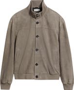 FRAME Rib Detail Suede Jacket